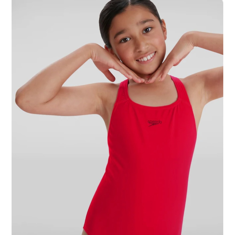 Speedo Junior 6 Youth One Piece Red Swimsuit Cut Out Back 8-007133414